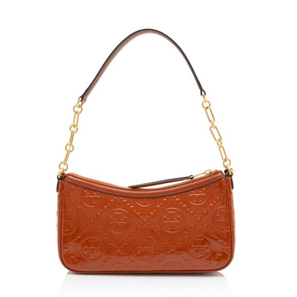 Tory Burch T Monogram Embossed Patent Leather Studio Shoulder Bag - Picture 3 of 15